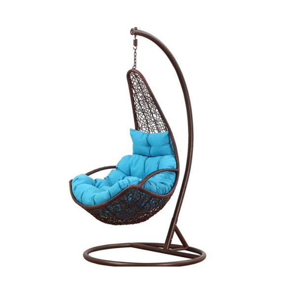 H1240mm W800mm Rattan Egg Swing Chair , Rattan Egg Chair Outdoor All Weather Use