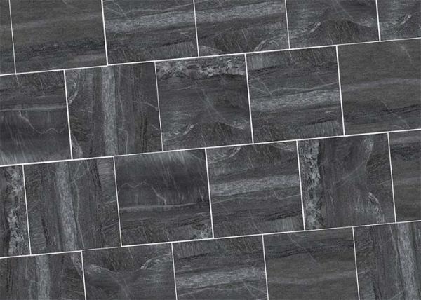 36  X 36  Stone Look Wall Tiles , Black Stone Look Floor Tile Hotel Building Materials