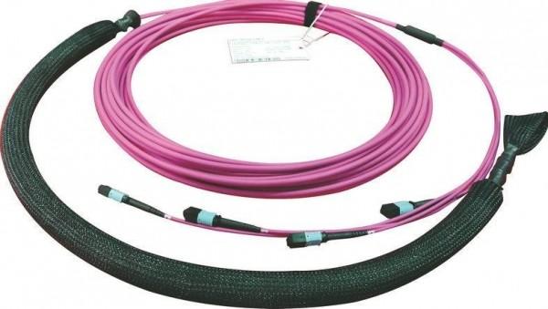 Multimode Mtp Fiber Cable , Mpo Fiber Cable With Pulling Eye For Protection