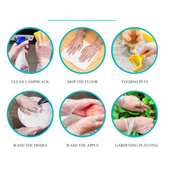 Industrial Vinyl Gloves / Pvc Gloves Disposable Gloves Blue , Black And Clear