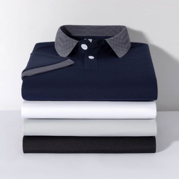 2806 Summer new 170g 75.4% polyester fiber 19.4% cotton 1.8% acetate fiber 1.2% linen 1.1% mulberry silk 1.1% copper ammonia fiber fashionable men's cool antibacterial T-shirt
