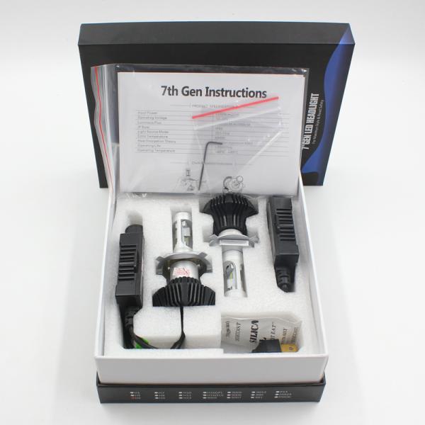 H13 9004 9007 H4  High/Low 50W 8000LM G7 LED Headlight  LUXEON ZES Fanless 6500K H4 Car LED headlight headlamps