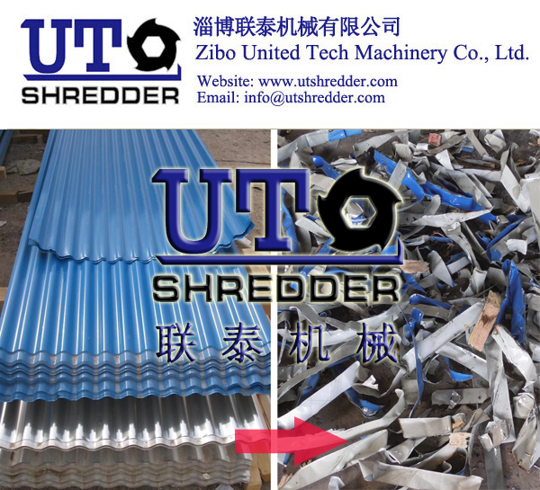 hot sale metal double shaft shredder, steel sheet shredder, PPGI crusher, alumina foil, steel foil shredder / crusher