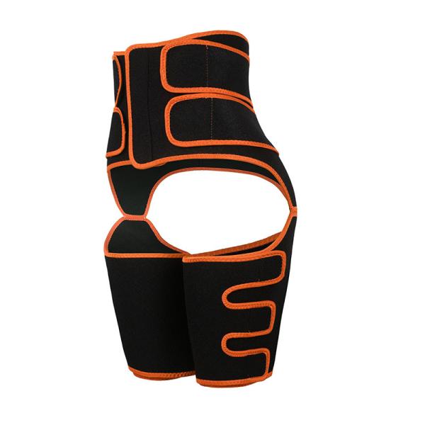 Neoprene OK Fabric High Waist Thigh Trimmer With Orange Elastic Band