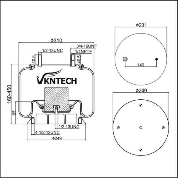 Варочный мешок для привода тележки 90557090 Голландии (Neway) (AR-90-1-12) молчаливого приведенного от качественного изготовителя весны воздуха