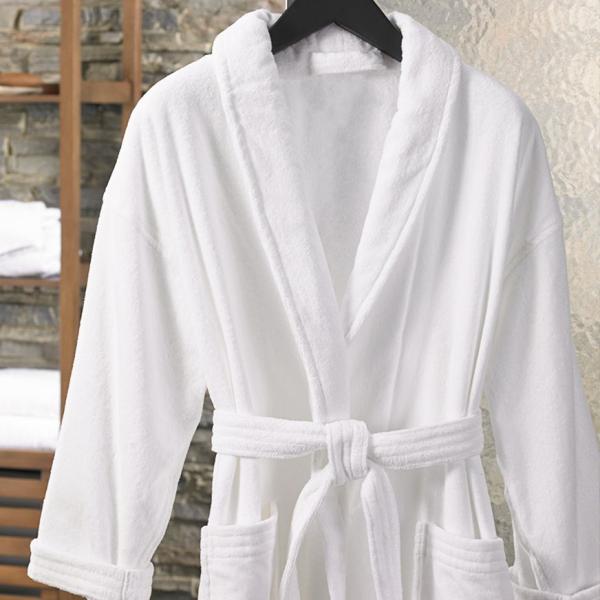 Custom Soft Terry Towelling Dressing Gown 100% Cotton With Solid Pattern
