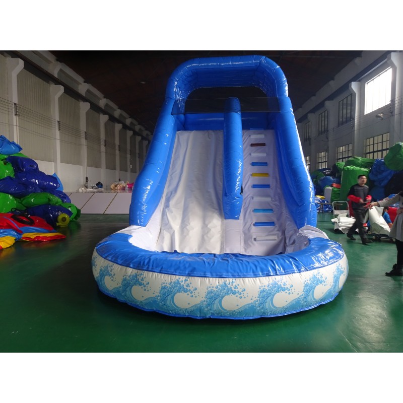 Wholesale Price Custom Plato PVC Material Inflatable Slide with Pool Large Inflatable Pool Slide for Party Rental Using