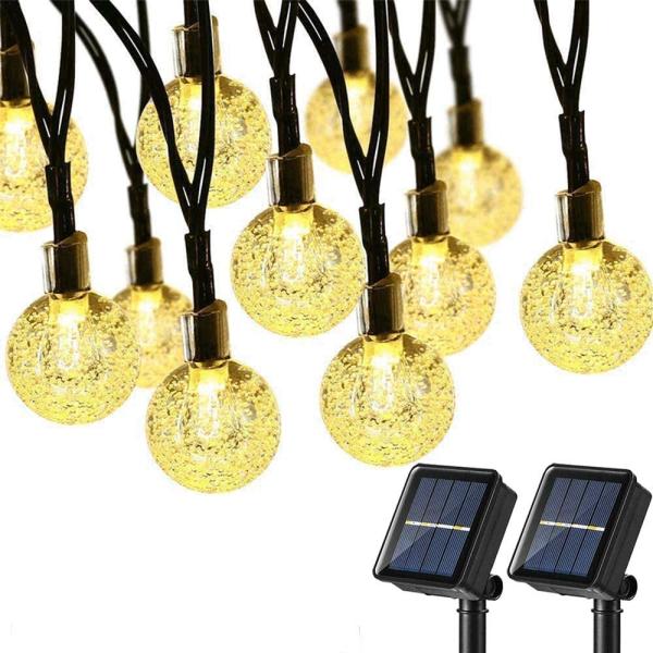 30 LED Outdoor Solar String Lights Globe Crystal Ball Garden Wedding