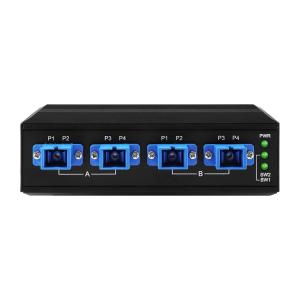 4 Channel Industrial Optical Bypass Switch with Din Rail DC24V Input and Low Insertion Loss for Telecom Communication