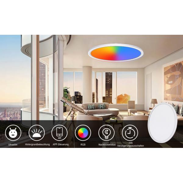 24w Tuya Smart Ceiling Light Colorful Rgb Remote Control Led Modern Music