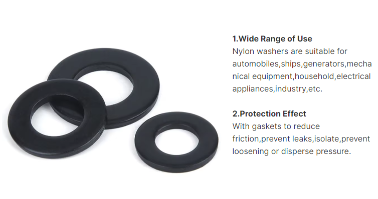 Black Oxide Finish Glass Filled PA66 Nylon Washer Plastic Gasket DIN125 Standard