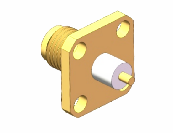 High Performance SMA RF Connector Female 4 Holes Flange Mount RF Coaxial Connector