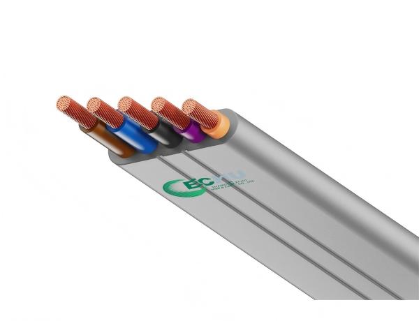 ECHU 5 Core flat elevator cable, CCC & CE certificated traveling Cable