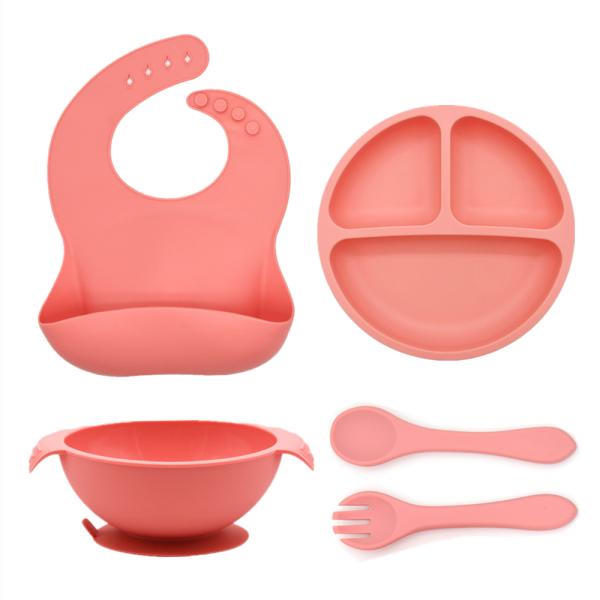 5 ПК не смещают силикон младенца питаясь установили водоустойчивое BPA свободный для детей