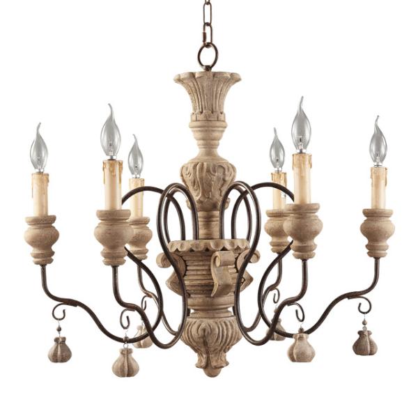 Antique distressed wood chandelier light fixtures pendant lamp (WH-CI-15)
