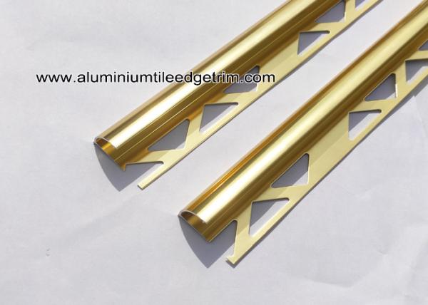 YC12 Shiny Gold Aluminum Tile Edge Trim / Corner Brace For Decoration Or Construction