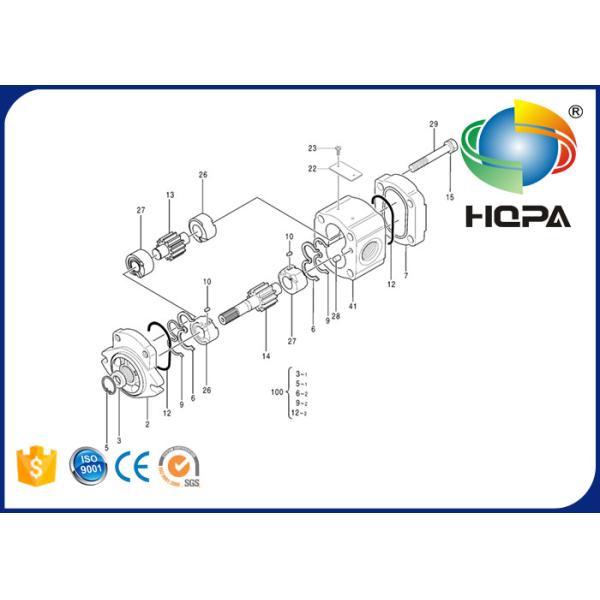 Насос с зубчатой передачей гидравлических частей экскаватора Хитачи ЗС250 ЗС200 ЗС350 роторный