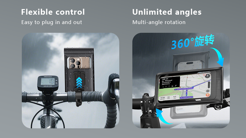 IP67 Waterproof Phone Bag with 360° Rotation and Sensitive Touch Control for Bicycles and Electric Vehicles