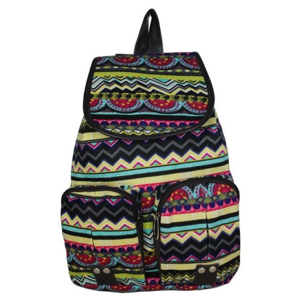 European and American cloth national wind shoulders rucksack diamond owl pattern leisure travel