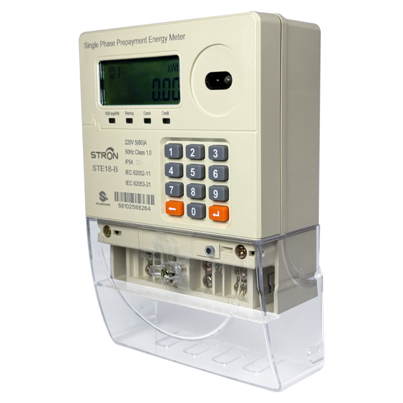 Smart Prepaid Electricity Meter Single Phase STS with Customer Interface Unit and RF Remote Reading for Energy Monitoring