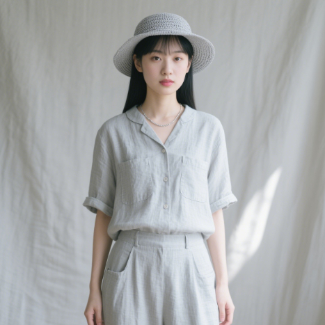 120GSM Eco Friendly Fabric 55% Ramie 45% Adhesive Sustainable Clothing Fabric 140CM Width