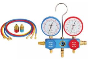 R134A plastic box stamping resistant gauge set. outer wire adjustable  2196 pipe pressure 600PSI-3000PSI