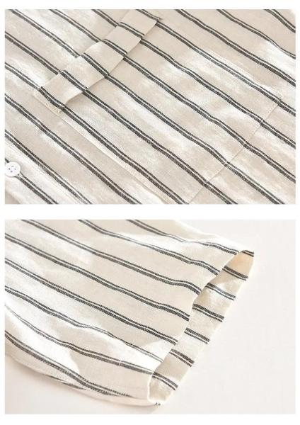 Solid Pattern Type Men's Dress Shirt Custom Logo Long Sleeve Breathable Cotton Linen