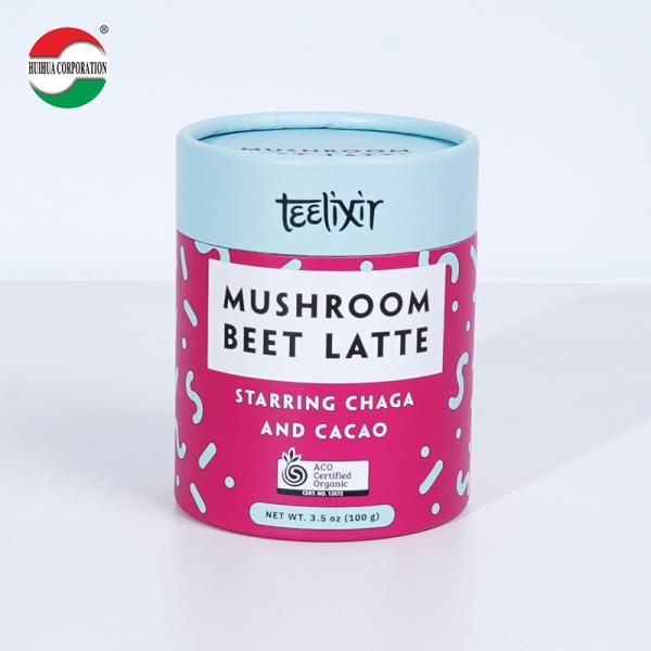 Custom Design Food Grade Tea Container Packaging Recyclable Material Luxury Candy Round Gift Boxes Kraft Paper Tube Cylinder With Seal Metal Lid Aluminum