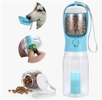 Dog Water Bottle for Walking, Pet Water Dispenser Feeder Container Portable with Drinking Cup Bowl Outdoor Hikin