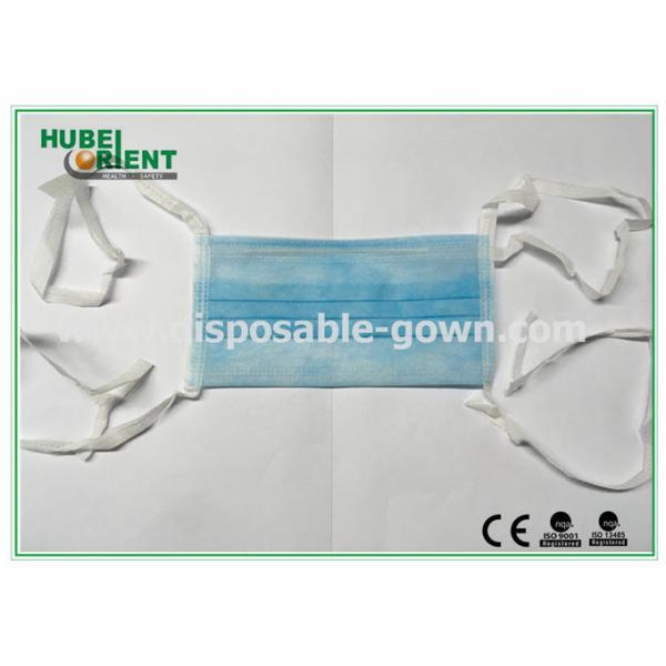 Одноразовая нераздражающая нетканая медицинская маска для лица с галстуком для больницы