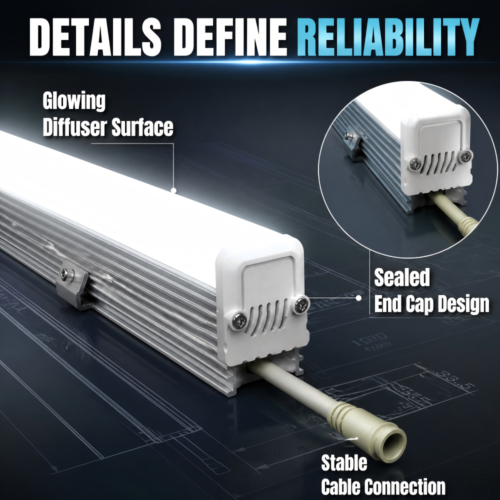 4IN1 RGBW Exterior Led Linear Lighting With Square PC Cover For Building Skyline Lighting