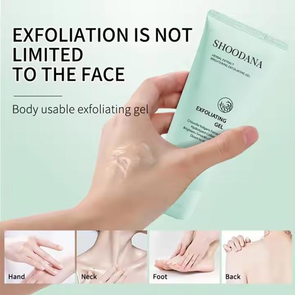 Gel limpiador facial exfoliante herbal OEM para adultos, removedor de piel muerta exfoliante