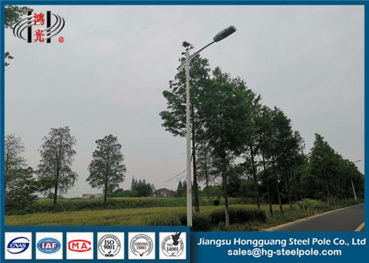 Iso Electric Light Pole RAL Powder Coated Anti Corrosion Steel Single Arm
