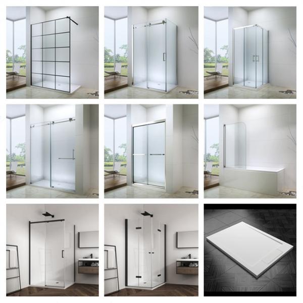 Frameless Frame Style Bathroom Shower Cabinets 6mm Glass