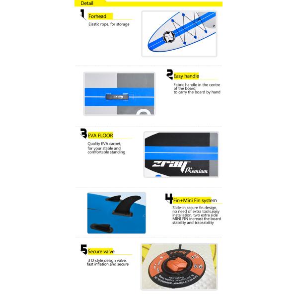 Blue 145kg 320x81x15cm Womens Inflatable SUP