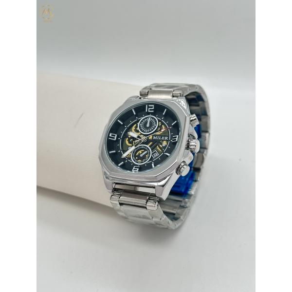 ML1113-Silver Bezel Luxury Trend Design Men Quartz Watches With Stainless Steel Band