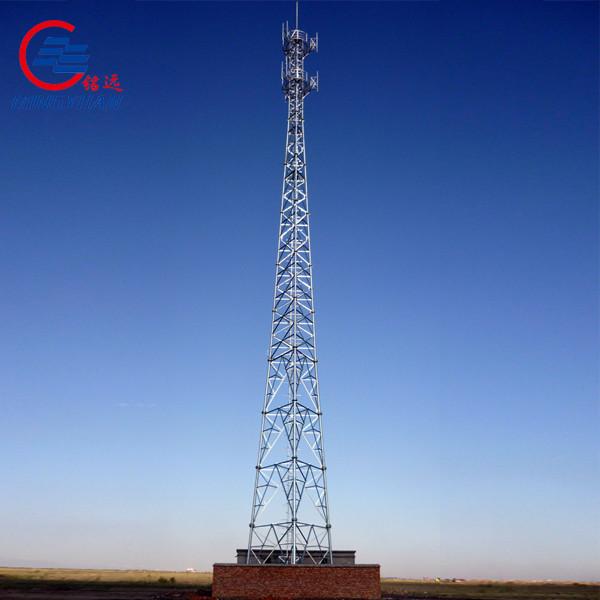 Q355b 25m Guyed Cell Tower Q460 GSM Wire Mast Steel Pole