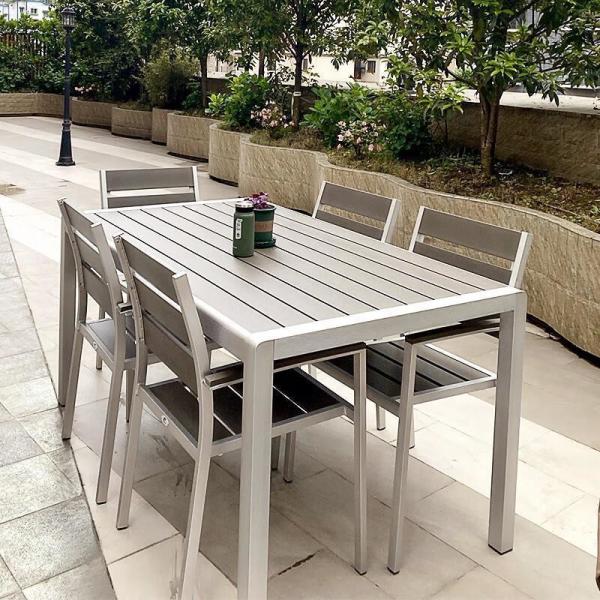 Hotel Garden Dining Furniture Modern All Weather Durable Aluminum Table And Chair Set