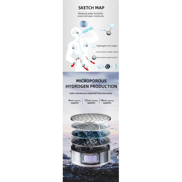 1500ML Portable Hydrogen Water Bottle For Sports Travel