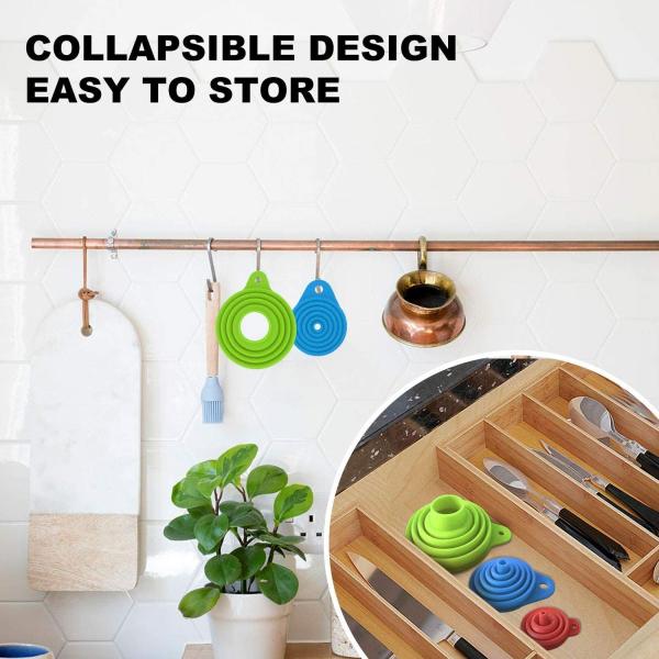 Фантели для наполнения бутылок Кухонные фантели для кухонного использования Пищевой класс Силиконовый складной фантель жидкий порошок