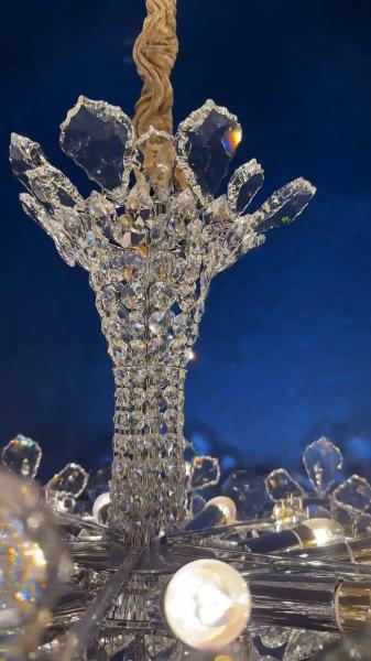 Lamp Crown Crystal Lamp Bright Living Room Dining Room Villa Hotel Crystal Chandelier