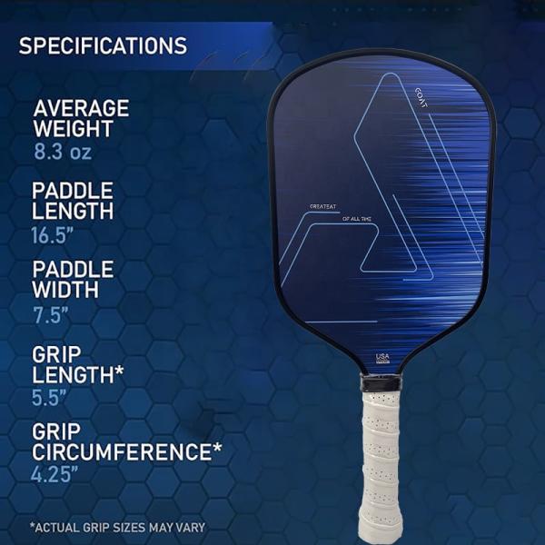418*190*16mm Carbon Fiber Pickleball Paddle Set 2024 Arc Top Shape with Bag and Balls