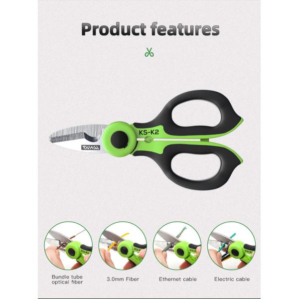 El prensar rápido de acero inoxidable de la cuchilla del cortador de Kevlar de la fibra óptica KS-K2 Scissor la cuchilla