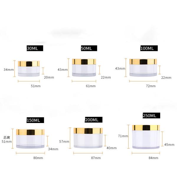 PS Jar de manteiga corporal Creme para o rosto Esfregue os lábios Embalagem cosmética Contenedor Jarros de plástico com tampa