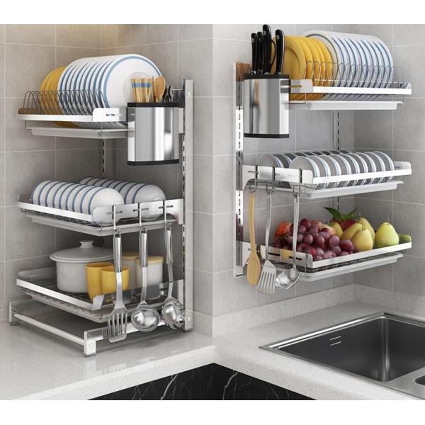 60KG Bearing 304SS Kitchen Dish Rack Wall Mounted