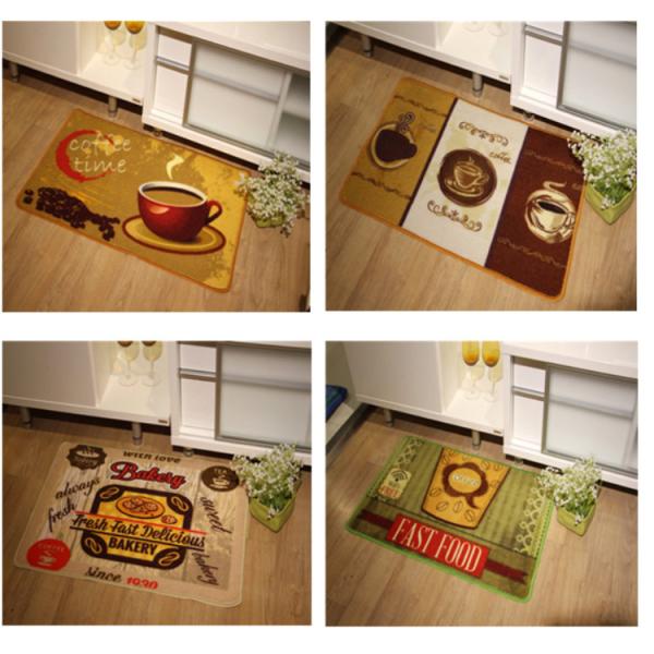 Flat Indoor Door Mats Coffee Shop Logo Nylon Material Oriental Design