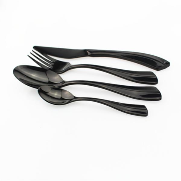 Hot Sale 304 Stainless Steel Flatware Set/Hotel Cutlery Black and Gold/Wedding Banquet Tableware