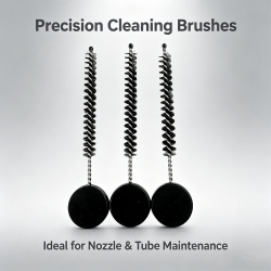 Precision Nozzle Tube Brush With Stop Disc Nylon Bristle and Twisted Stainless Steel Wire Core for Small Tube Internal Cleaning