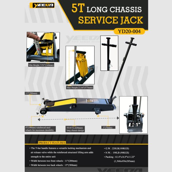 5T Long Chassis Service Jack, 22.64