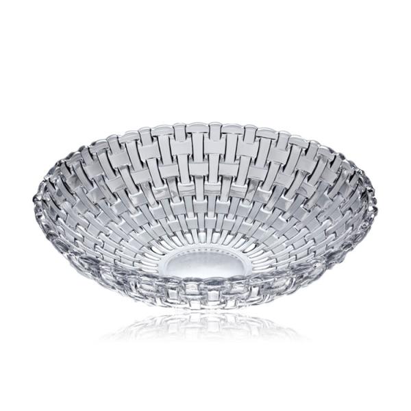 Classic Design Fruit Bowl Salad Bowl Woven Collection Clear Weave Glass Bowl with L/S Sizes